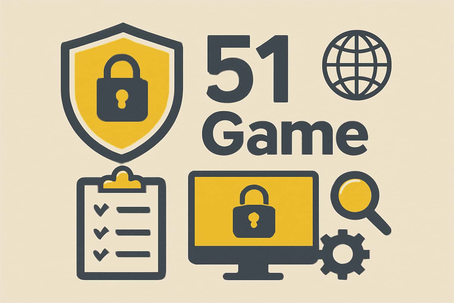 An informational graphic showcasing the concept of account security with the text '51 Game'.