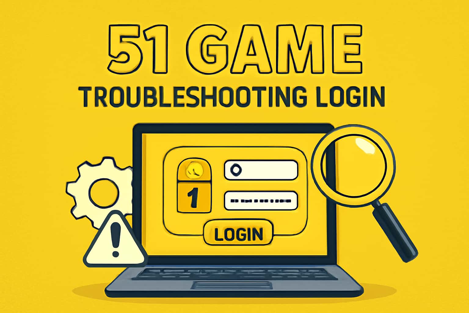 A neutral scene depicting troubleshooting login for 51 Game.
